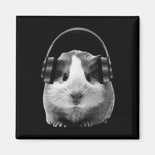 Niedliche Guinea Schweinezuhören bis Dubstep Magnet (Vorne)
