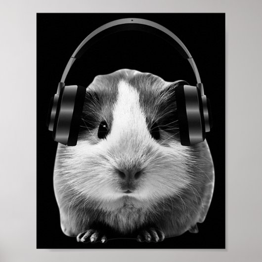 Niedliche Guinea Schweinezuhören bis Dubstep Poster (Vorne)