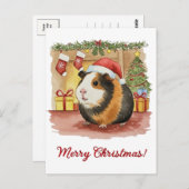 Niedliche Guinea Weihnachtsschwein Kavia Cavy Post Postkarte (Vorne/Hinten)