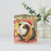 Niedliche Guinea Weihnachtsschwein Kavia Cavy Post Postkarte (Stehend Vorderseite)