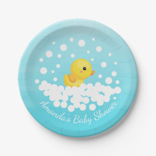 Niedliche Gummi Duck Babydusche 7" Platten Pappteller