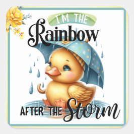 Niedliche Gummi Duck Babydusche Quadratischer Aufkleber