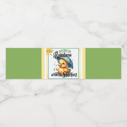 Niedliche Gummi Duck Babydusche Wasserflaschenetikett (Einzelnes Label)