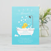 Niedliche Gummi Duck Dusche Baby Einladung (Stehend Vorderseite)