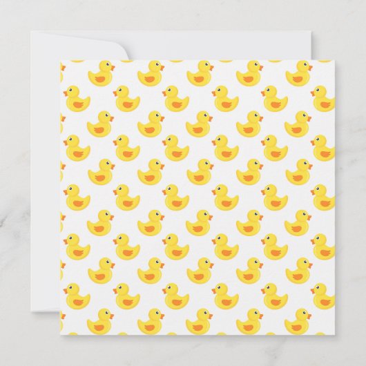 Niedliche Gummi Duck Triplets Babydusche Einladung (Rückseite)