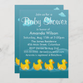 Niedliche Gummi Ducky Babydusche Einladung (Vorne/Hinten)