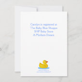 Niedliche Gummiducks Ribbon Stars Kinderdusche Einladung (Rückseite)