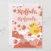 Niedliche Gummidusche Split Spritzer Bläschen Baby Einladung (Vorderseite)