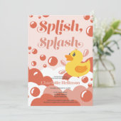 Niedliche Gummidusche Split Spritzer Bläschen Baby Einladung (Stehend Vorderseite)