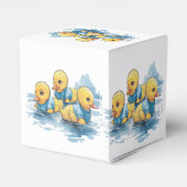 Niedliche Gummiente in blauer Kleidung Geschenkschachtel (Rückseite)