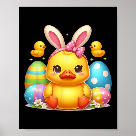 Niedliche Gummifaust Duckling Bunny Headband Funny Poster (Vorne)