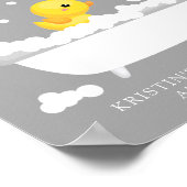 Niedliche Gummihaube Begrüßungstablett Kinderdusch Poster (Ecke)