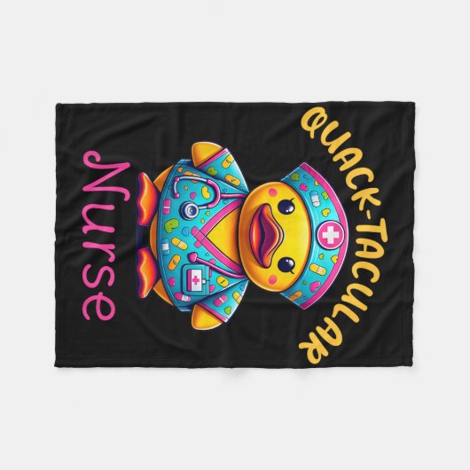Niedliche Gummiherde Eingetragene Krankenschwester Fleecedecke (Vorderseite (Horizontal))