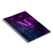 Niedliche, gürtelblaue lila Marmorgrafik Notizblock (Rechte Seite)