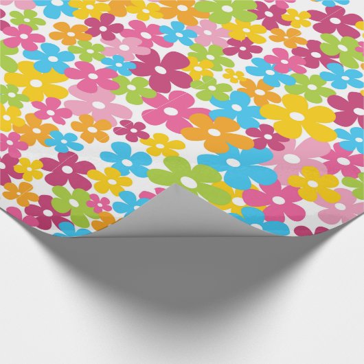 Niedliche Gürtelblumenmuster Geschenkpapier (Ecke)