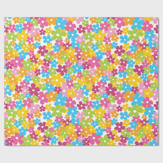 Niedliche Gürtelblumenmuster Geschenkpapier (Flach)