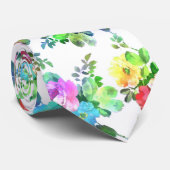 Niedliche gürtelfarbene Aquarellfarben Rose Blumen Krawatte (Gerollt)