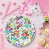 Niedliche gürtelfarbene Aquarellfarben Rose Blumen Pappteller (Party)