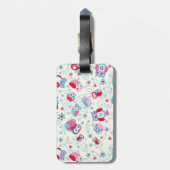 niedliche gürtelige Gesichter Eulen Blume Wirbel M Gepäckanhänger (Rückseite vertikal)