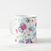niedliche gürtelige Gesichter Eulen Blume Wirbel M Kaffeetasse (Vorderseite Links)