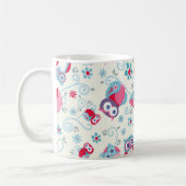 niedliche gürtelige Gesichter Eulen Blume Wirbel M Kaffeetasse (Links)