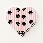 Niedliche Gürtelkätzchen und -pfähen, rot gestreif Notizblock (Rückseite)