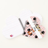 Niedliche Gürtelkätzchen und -pfähen, rot gestreif Notizblock (Innenseite)