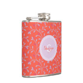 Niedliche gürtelpastellfarbene lila Blumenmuster M Flachmann (Rechts)