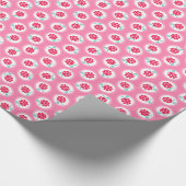 Niedliche, gürtelrosa Himbeermuster, Monogramm Geschenkpapier (Ecke)