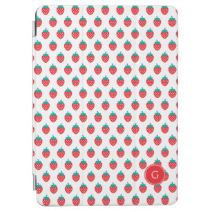 Niedliche, gürtelrote Erdbeermuster, monogramm iPad Air Hülle
