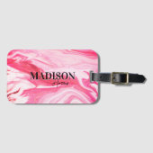 Niedliche, gürtelrote Marmormor Gepäckanhänger (Vorderseite (Horizontal))