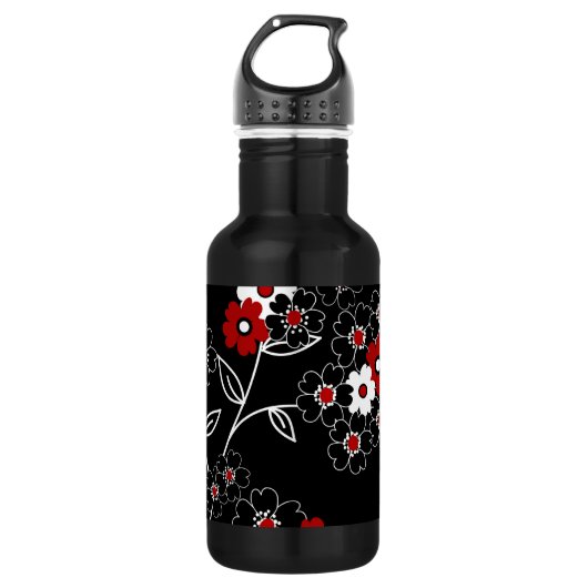 Niedliche, gürtnäckig Vintage handgezeichnete Blum Edelstahlflasche (Vorderseite)