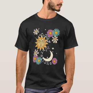 Niedliche gute Vibration Boho Sun Moon Blume Energ T-Shirt