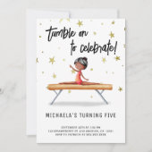 Niedliche Gymnastik Balancebranke Geburtstagsparty Einladung (Vorderseite)