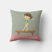 Niedliche Gymnastikfrau Kissen (Rückseite)