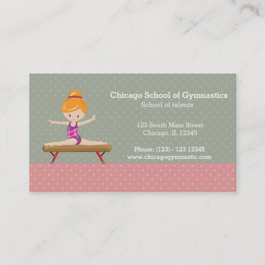 Niedliche Gymnastikfrau Visitenkarte (Vorderseite)