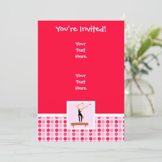 Niedliche Gymnastikwaage Einladung (Stehend Vorderseite)