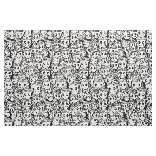 Niedliche Haar-Mädchen Stoff (Fat Quarter (45,7 x 55,9 cm))