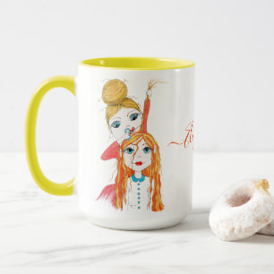 Niedliche Haarschneide-Illustrationsbezeichnung Wh Tasse