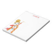 Niedliche Haarschnitt Whimsical Illustration Perso Notizblock (Rotiert)