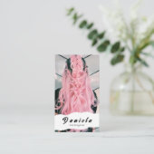 Niedliche Haarstille Schere Minimalistisch Blush P Visitenkarte (Stehend Vorderseite)