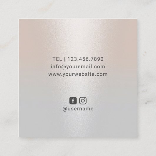 Niedliche Haarstille Schere Minimalistisch klassis Quadratische Visitenkarte (Rückseite)