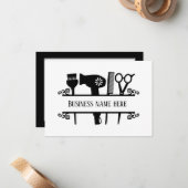 niedliche Haarstylierung Mitteilungskarte (Vorderseite/Rückseite Beispiel)