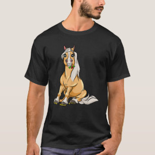 Niedliche Haflinger Pferde Girl Comic Ristorante d T-Shirt