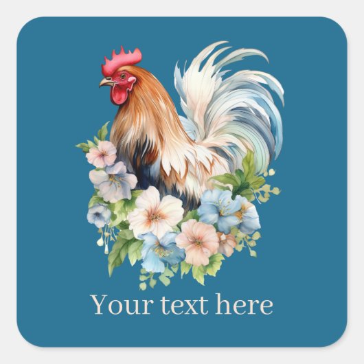 niedliche Hähnchenliebhaber aus dem Lande - Nachri Quadratischer Aufkleber (Vorderseite)