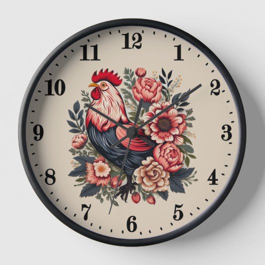 Niedliche Hahnenfahrer Uhr (Vorderseite)