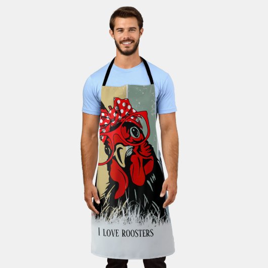 niedliche Hahnenliebhaber fügen Text hinzu Schürze (Getragen)