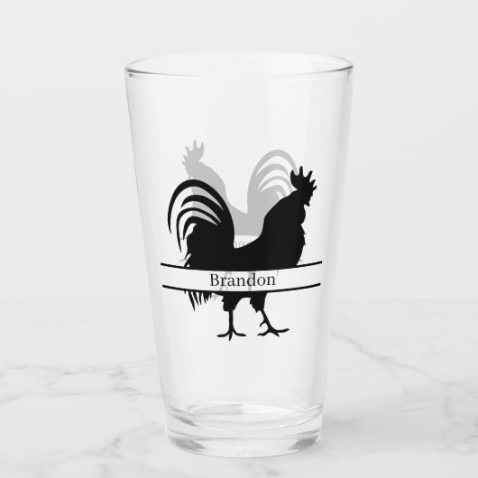 niedliche Hahnenliebhaber tragen den Namen Glass Glas (Rückseite)