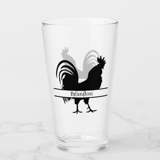 niedliche Hahnenliebhaber tragen den Namen Glass Glas (Vorderseite)
