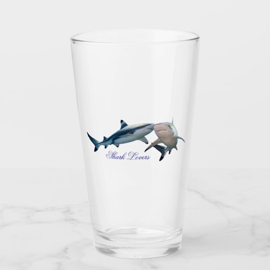 Niedliche Hai-Liebhaber Glas (Vorderseite)